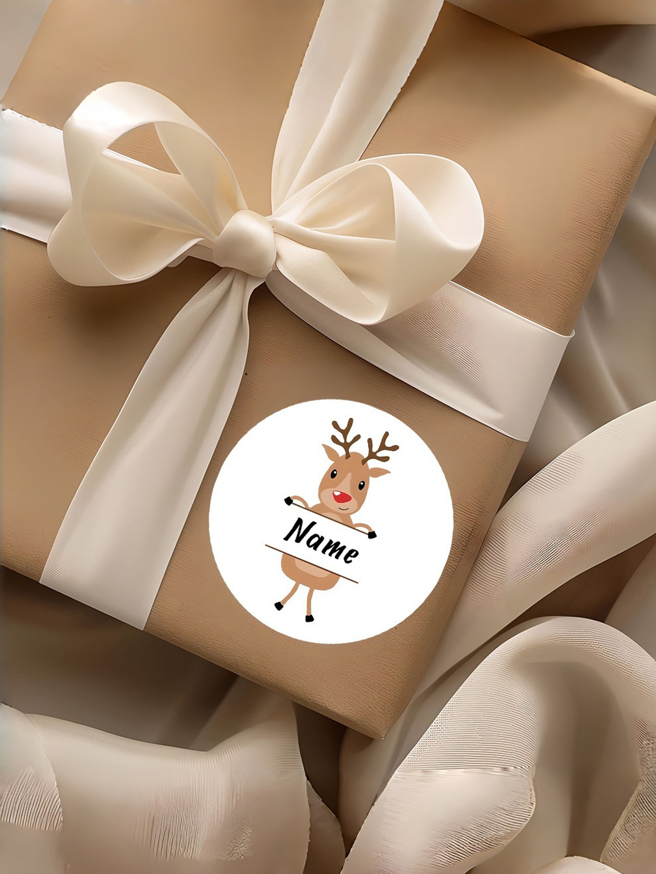Personalized Reindeer Christmas Stickers